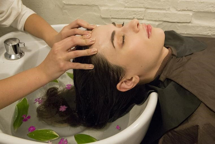 Scalp treatment with Japanese head spa.